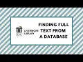 Finding Full Text from a Database