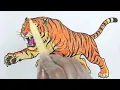 Leaping Tiger Tattoo Coloring Satisfying Speed Coloring Art