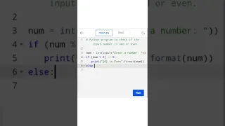 Python program to check even or odd