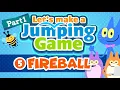 JavaScript programming with p5 js Part 1 Jumping Game 5 Fireballs