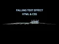 Creative Text Animation Effects Falling Text Effect HTML CSS