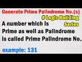 Prime Palindrome Number in Java Logic Building Series Computer Science