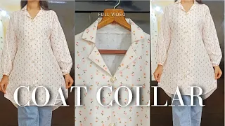Coat Collar Kurti Cutting and Stitching | Easy Step-by-Step Tutorial