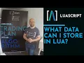 Lua Data Types What data can I store in Lua