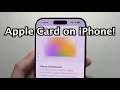 How to Set Up Apple Card on iPhone