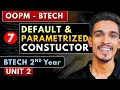 Lec 7 Types of Constructor Default Parametrized Constructor OOPM BTech 2nd Year
