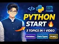 Python Day 1 print Variables Data Types Hindi Learn in 7 Minutes For Beginners