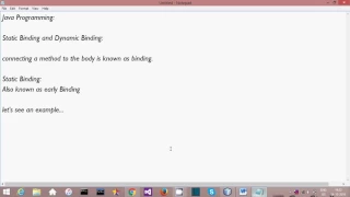 Java Programming Static and Dynamic Binding