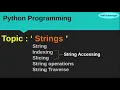 Python 0017 Strings indexing slicing traversing and other operations on strings