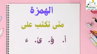 الهمزة المتطرفة متى تكتب الهمزة في اخر الكلمة هل على الواو أو الياء أو الالف أو على السطر تمرين 