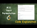 Next Permutation Live Coding with Explanation Leetcode - 31