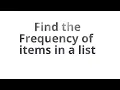 python Find frequency of items in a list