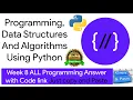 NPTEL Programming Data Structures and Algorithm Using Python week 8 programming Ans with code link