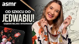 ASMR Projektuję jedwabną apaszkę od zera | Dźwięki rysowania, papieru i tabletu