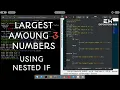 C program to find largest amoung 3 numbers using nested if c programming malayalam