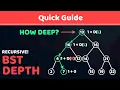 Finding The Depth of A Recursively Defined Binary Tree