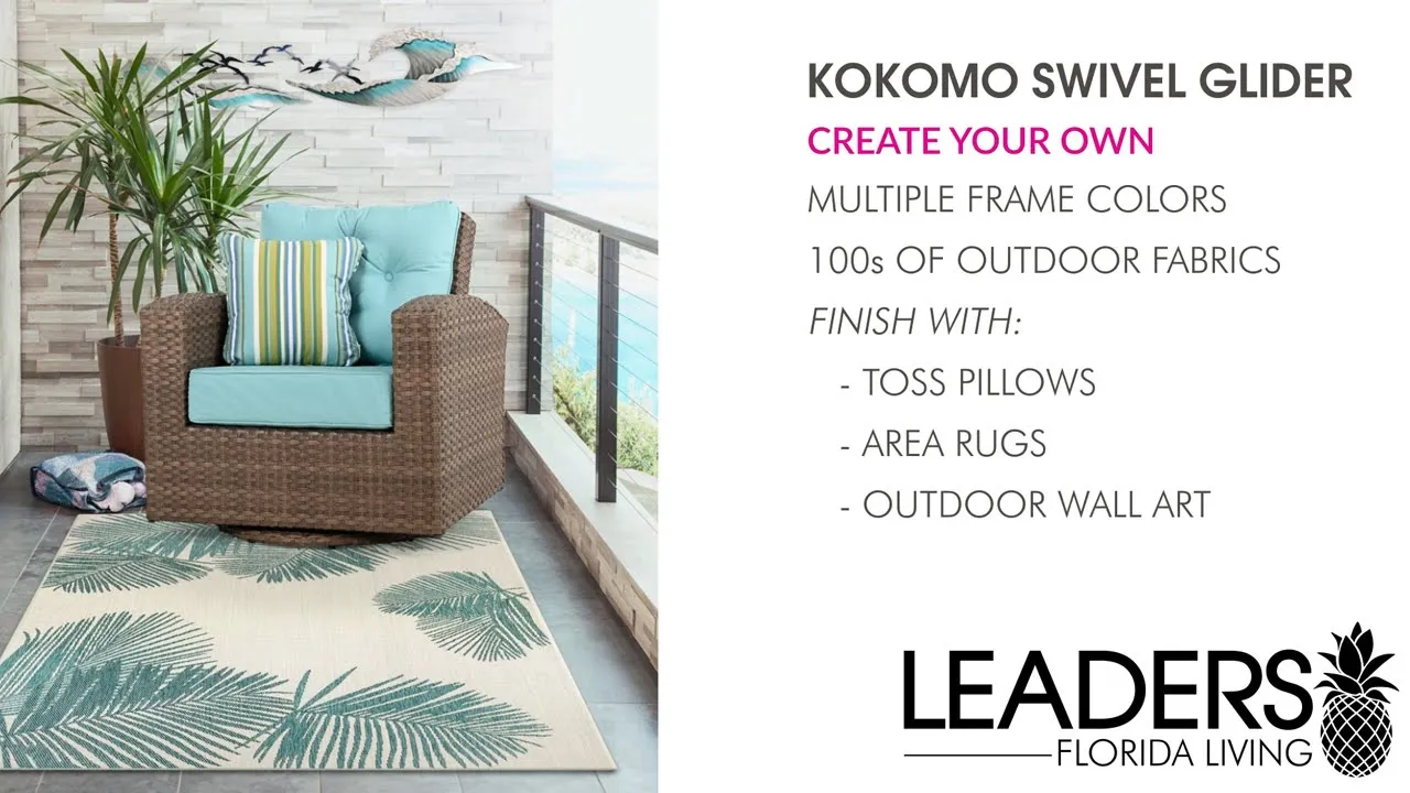 Kokomo Contemporary Outdoor Wicker Swivel Glider