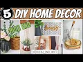 DIY HIGH END HOME DECOR ideas Leather Plant Hanger Boho stencil Paint Drip Technique Wood Stand