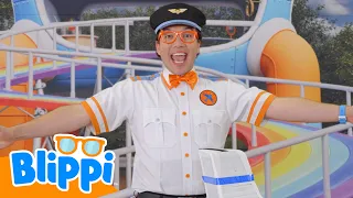 Flying Airplanes with Blippi ✈️ Planes, Vehicles & Flying Songs