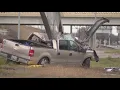 Viral shows truck losing control before smashing into highway sign in San Antonio