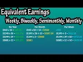 How To Calculate Equivalent Earnings Explained - Weekly Biweekly Semi-Monthly And Monthly