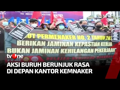 Tolak Aturan Dana JHT, Buruh Berunjuk Rasa di Kemnaker