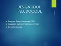 Design Program Using Pseudocode