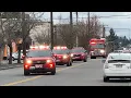 Large Seattle FD response to working fire R1 L5 L8 L9 E18 E27 E31 M18 chief parade SPD