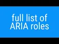 Full list of ARIA roles JSer - learning accessibility