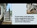 Trex Toasted Sand Deck and Side Stairs with Trex Select Railings in Island Lake