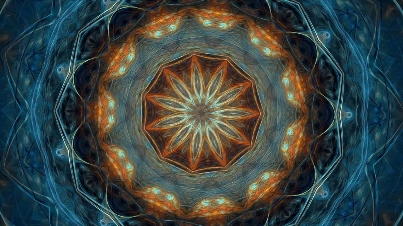 Splendor of Color Kaleidoscope Video v1.6 (Calming Fractal Flame Meditation with Cool Ambient Music)