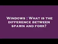 Windows What is the difference between spawn and fork