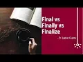 Final vs Finally vs Finalize - Core Java