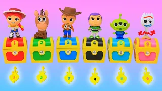 Cofres con actividades de colorear de Toy Story
