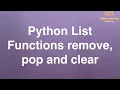 32 Python List Functions remove pop and clear Online Training Download app from below link