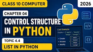 10th Class Computer Science Chapter 4 Topic 4 4 List in Python New Book 2026 Punjab Board