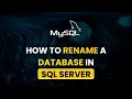 Master SQL Server Basics How to Rename a Database in SQL Server SQL Tutorial