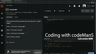 Codewars 8 kyu Calculate BMI JavaScript