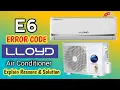 What is E6 error in Lloyd AC Lloyd split AC error code list How to fix e6 error in split AC