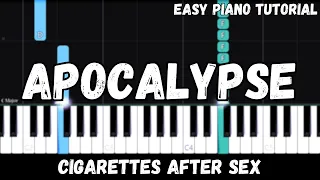 cigarettes after sex apocalypse easy piano tutorial 