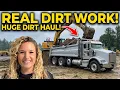 Dirt Hauling Operations Real Work with Excavators Dump Trucks