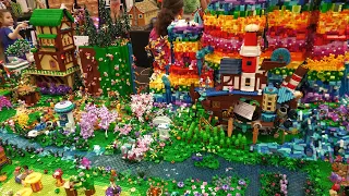 Huge LEGO Fantasy Rainbow Castle Village
