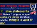 C programming Part 32 W A P to input angles of a triangle and check Triangle is valid or not