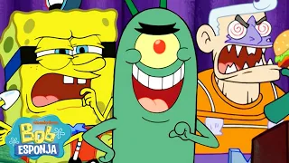 Bob Esponja | Os Planos Malvados do Plâncton 😈 | 30 Minutos | Bob Esponja em Português