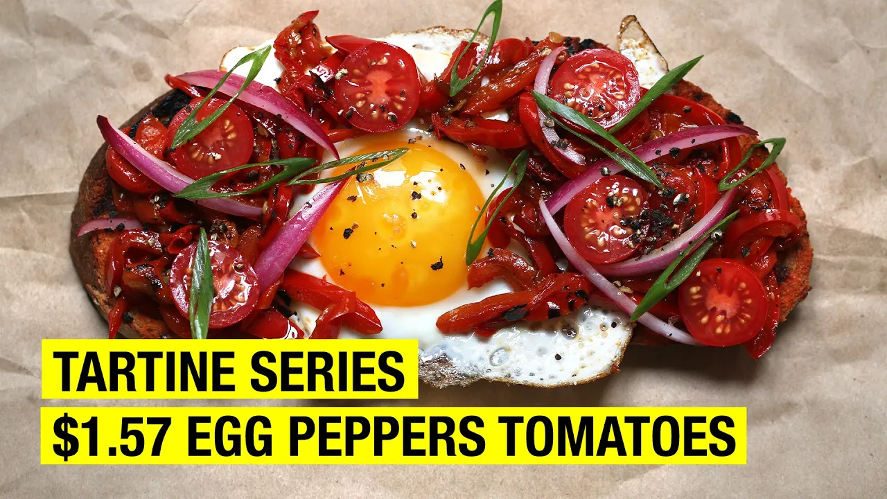 $1.57 Tartine #2 Sunny Egg, Braised Peppers & Cherry Tomatoes