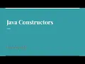 Java Constructors in 14 minutes