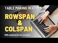 What are table rowspan and colspan in HTML HTML Table Colspan Rowspan