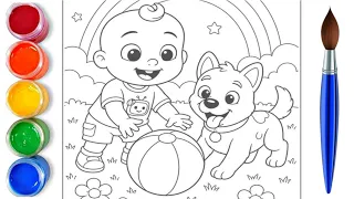 How to draw cute cocomelon characters and dog | easy drawing step by step 