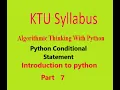 Algorithmic Thinking with Python KTU syllabus module 1