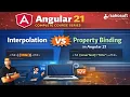 interpolation vs Property binding in Angular 21 Data Binding in Angular 21 Tutorials in Hindi